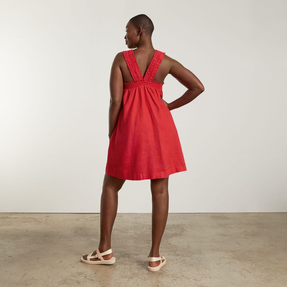 The Smocked Linen Dress | Goji Berry - Image 3