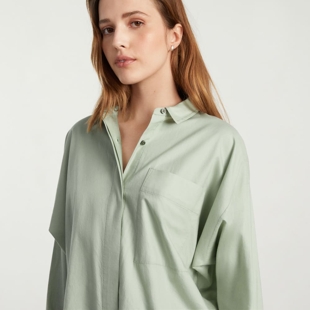 The Oversized Silky Cotton Shirt | Laurel - Image 5