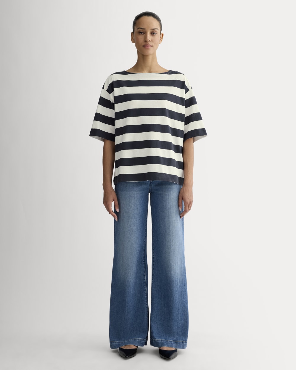 The Mariner Oversized Tee | Navy / Bone - Image 3