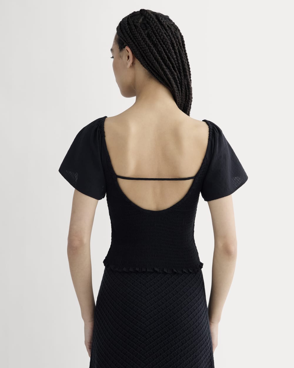 The Gauze Smocked Top | Black - Image 5