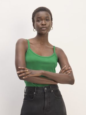 The Supima® Form Spaghetti Strap Cami | Grass Green
