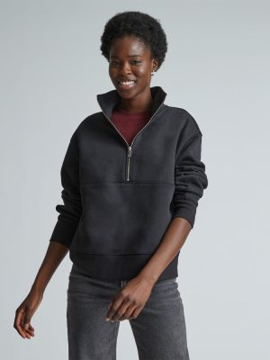The ReTrack Half-Zip Sweatshirt | Black