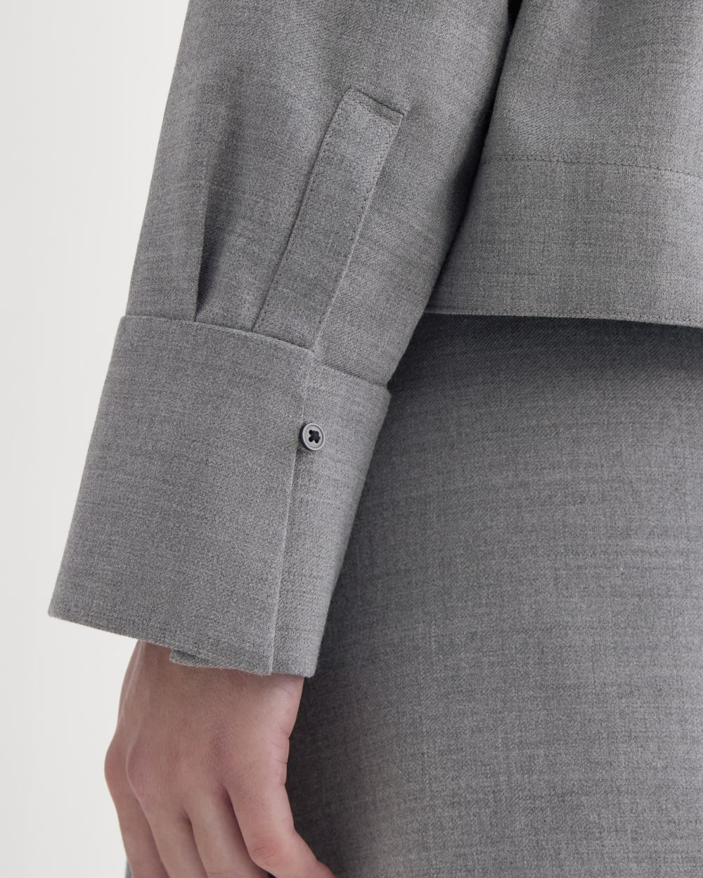 Overshirt in Tailor Twill | Heather Graphite - Image 4