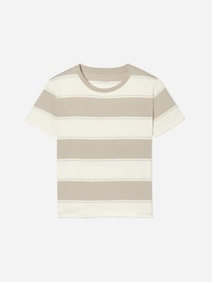 The Box-Cut Tee in Essential Cotton | Pale Khaki / Canvas Tan | No Pocket