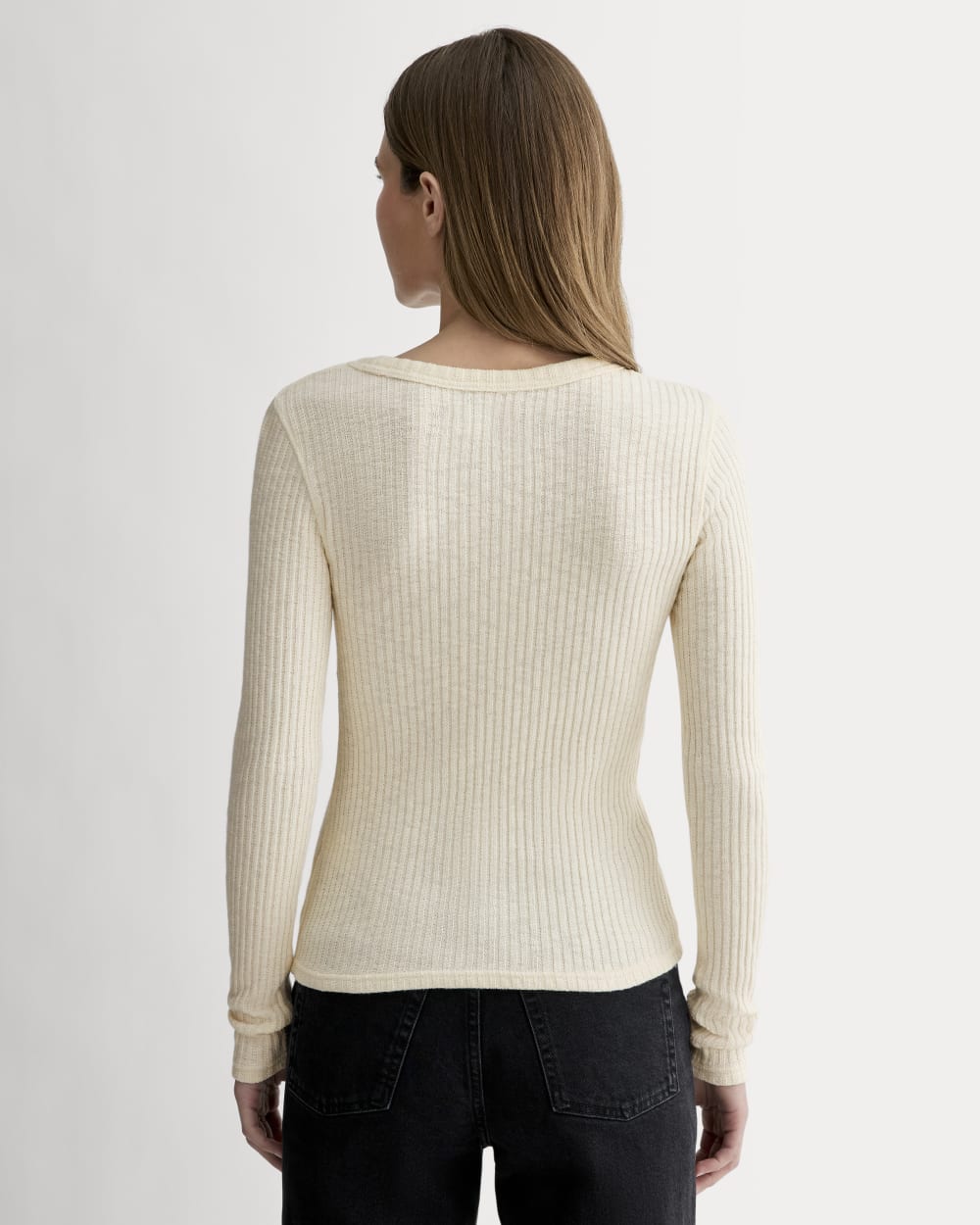 The Cozy Rib Long-Sleeve Tee | Bone - Image 5