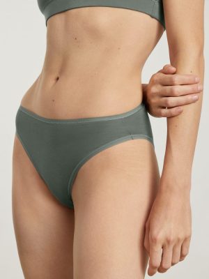The Cotton High-Rise Bikini | Dark Sage