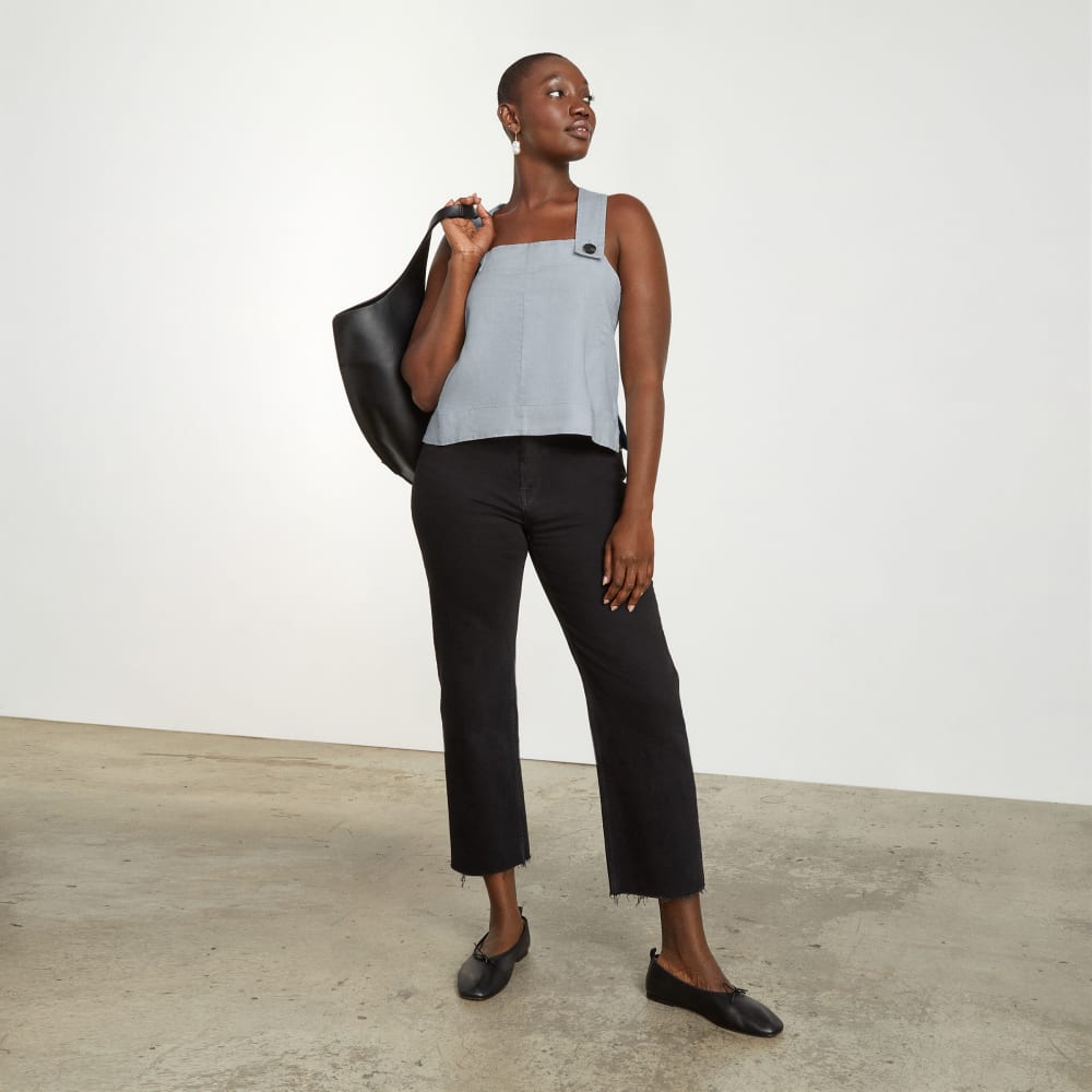 The Apron Linen Tank | Sky - Image 4