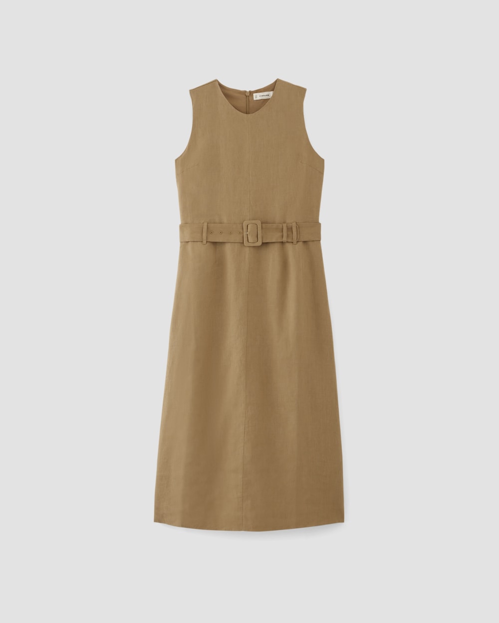 The Linen Belted Midi Dress | Tiger's Eye - Image 2