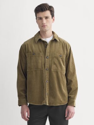 Wide Wale Corduroy Shirt | Aged Brass