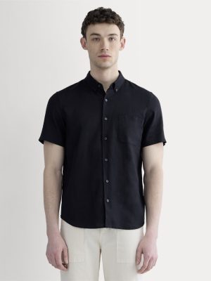 The Classic Short-Sleeve Shirt in Linen | Black