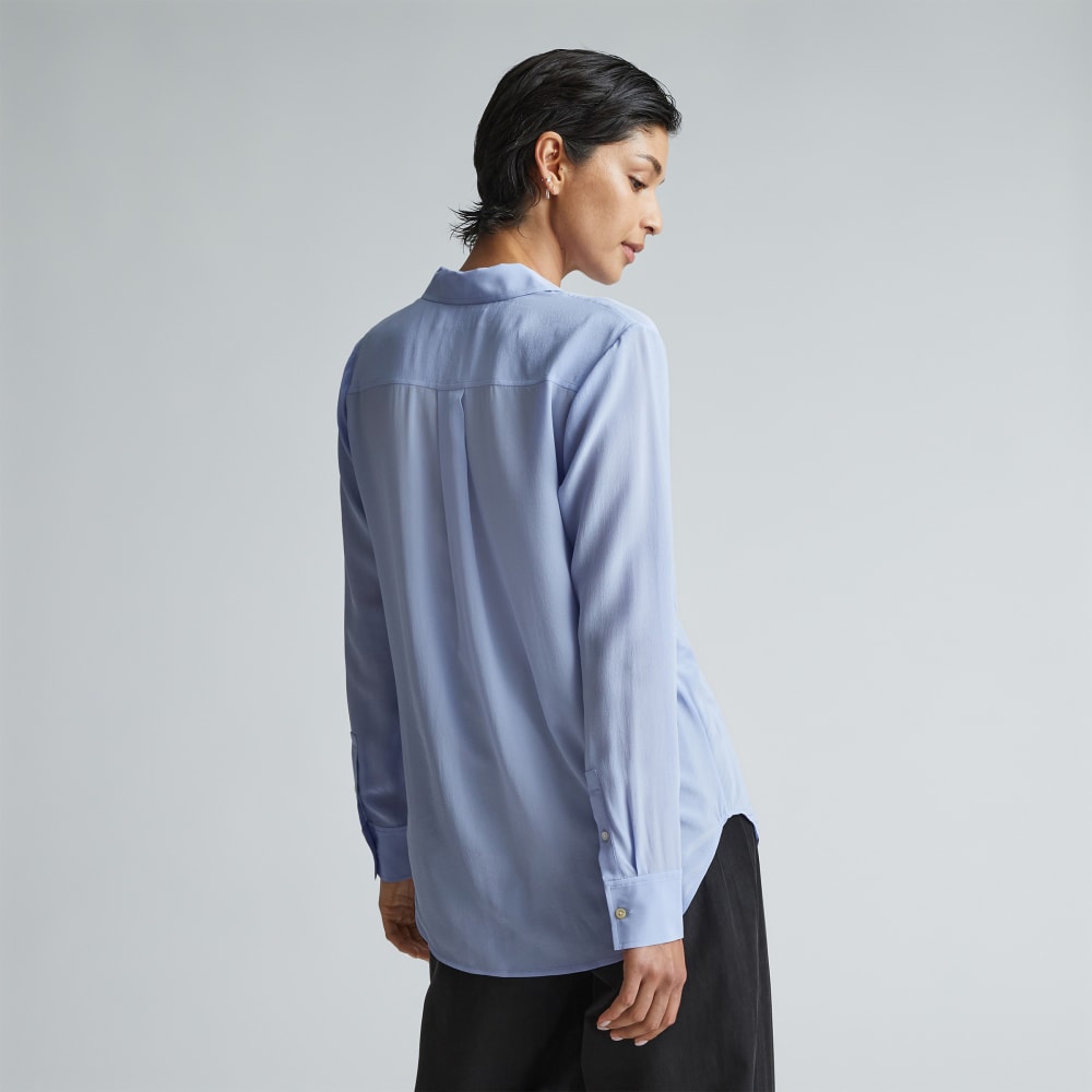 The Must-Have Shirt in Washable Silk | Periwinkle - Image 3