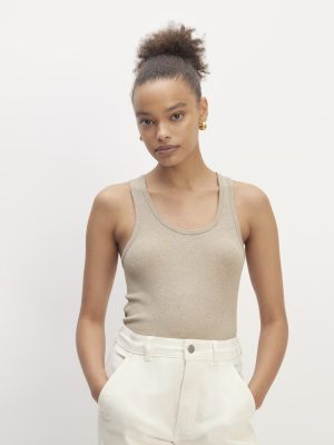 The Luxe Rib Tank | Heathered Tan