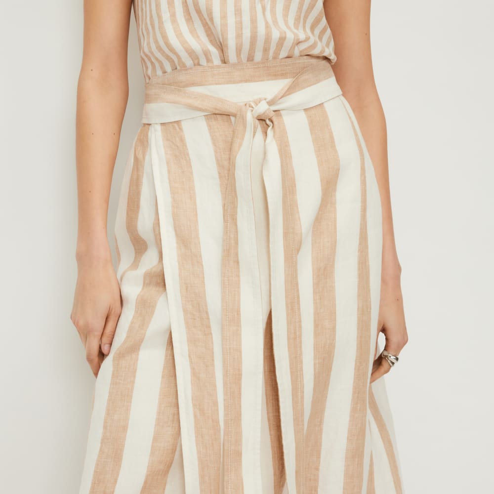 The Linen Wrap Skirt | Bone / Caramel - Image 5