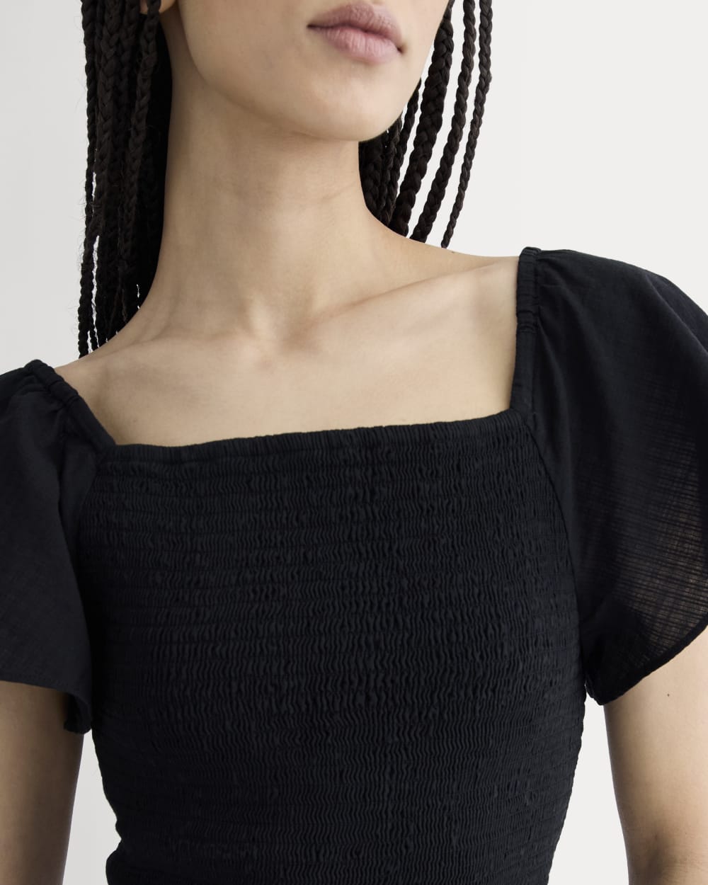 The Gauze Smocked Top | Black - Image 4