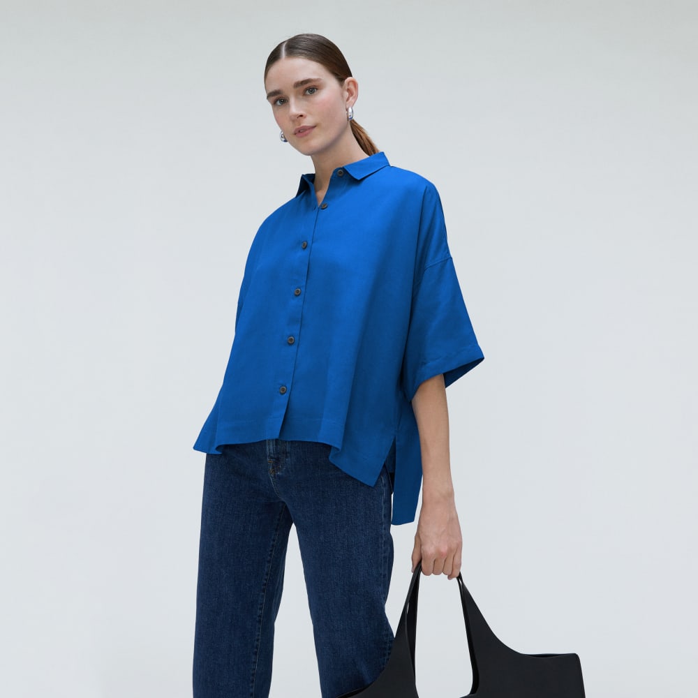 The Drapey Square Shirt | Lapis Blue - Image 5