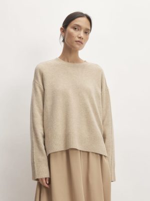 The Good Merino Wool Crewneck Sweater | Light Camel / Dark Oat