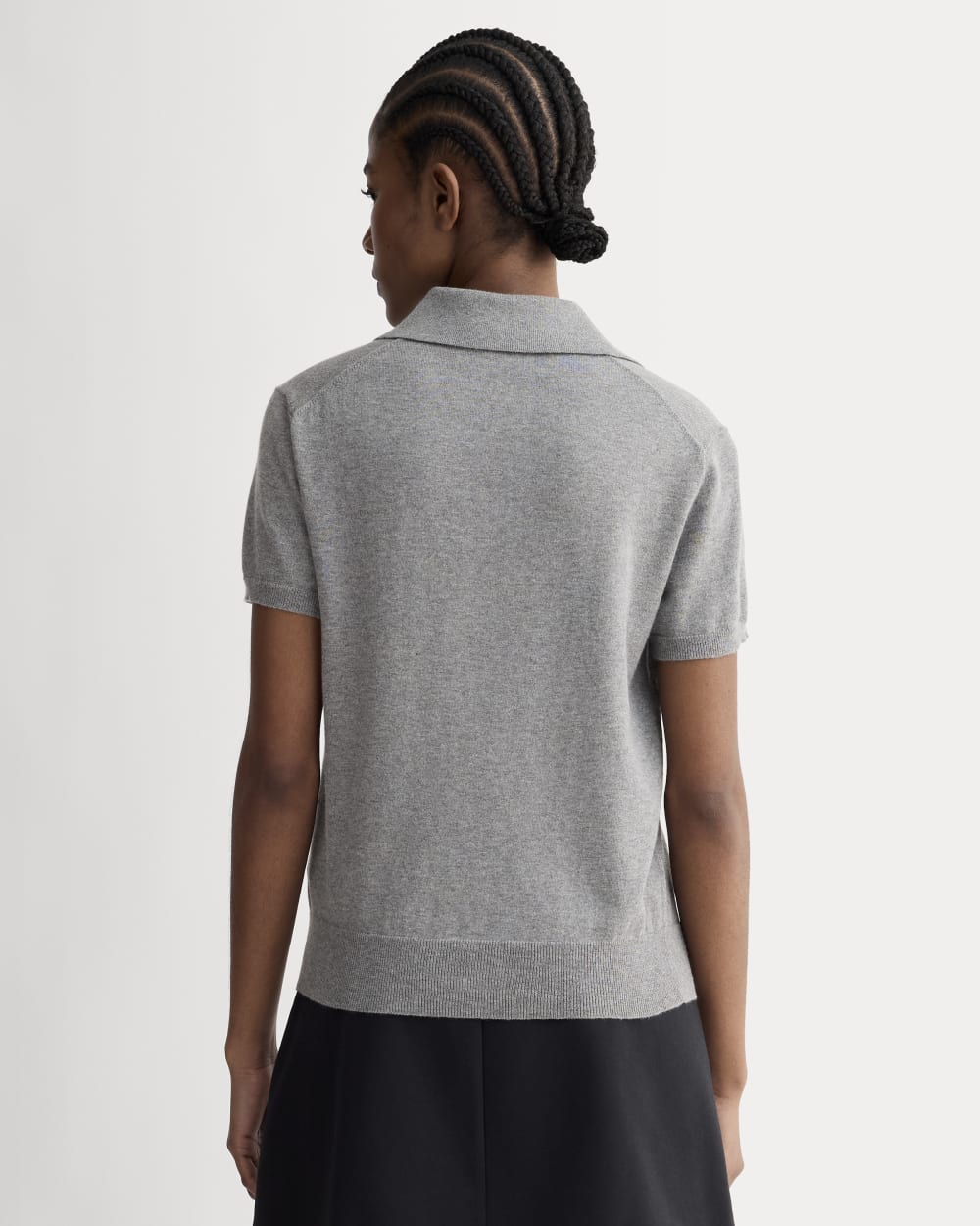 The Polo in Cotton Cashmere | Heather Charcoal - Image 5