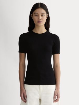 The Sweater Tee in Ultrasoft Merino | Black