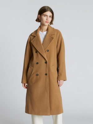 The Italian ReWool? Long Peacoat | Camel