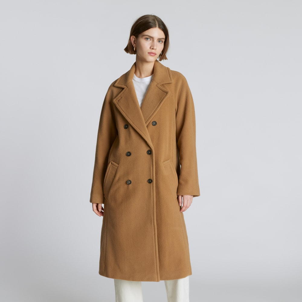 The Italian ReWool? Long Peacoat | Camel