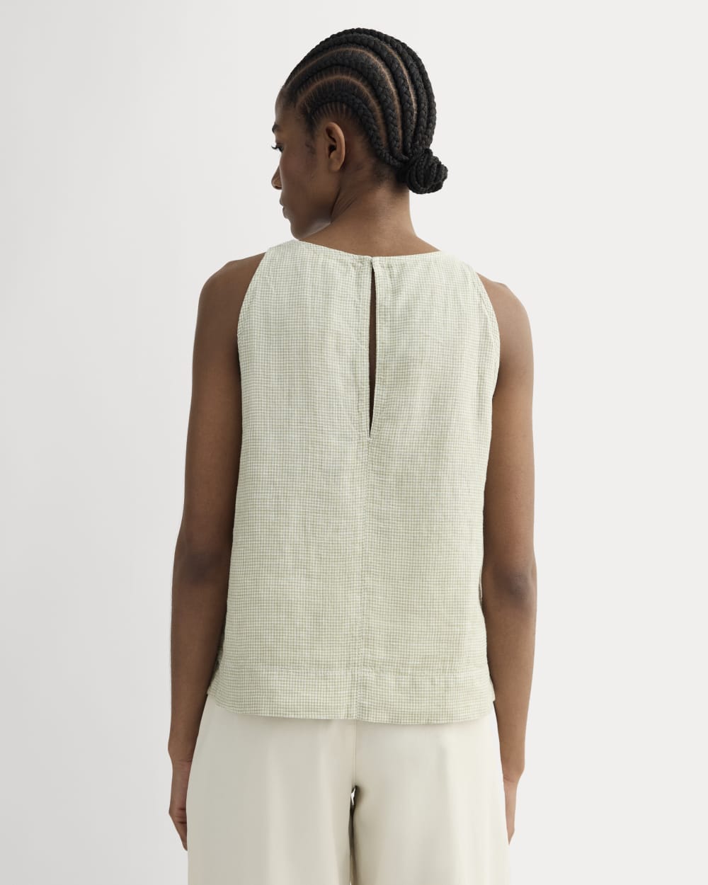 The Linen High-Neck Tank | Elm Gingham - Image 5