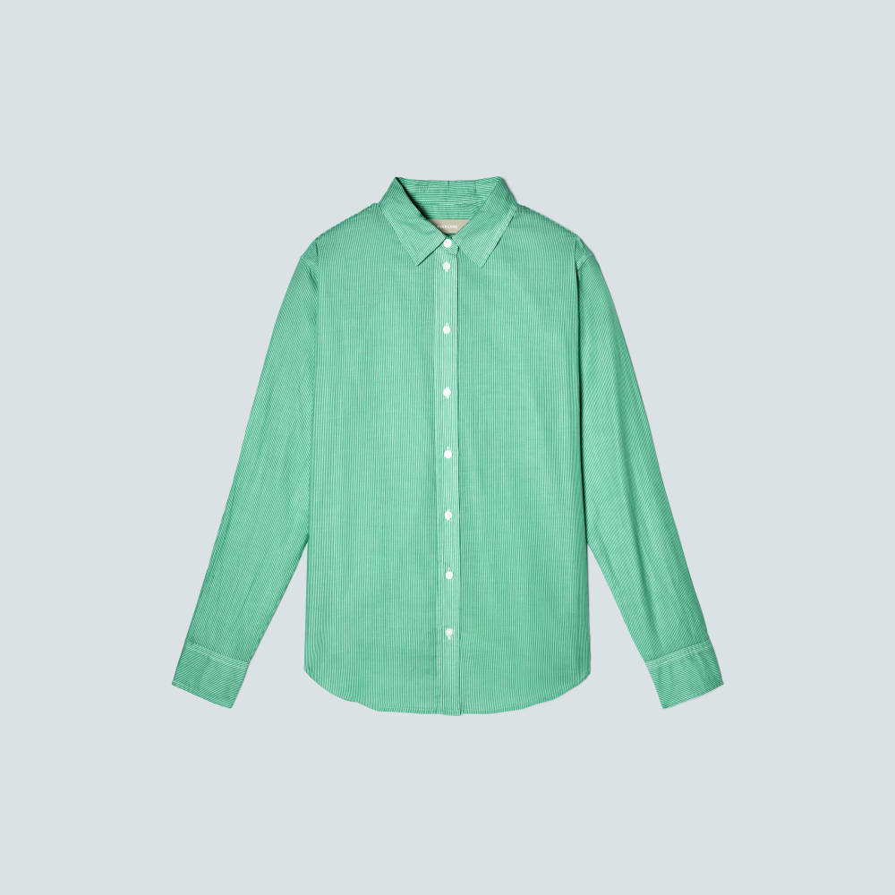 The Must-Have Shirt in Silky Cotton | Bright Jade / White - Image 2