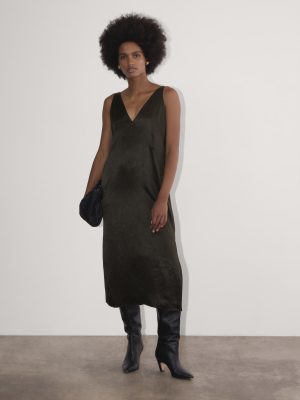 The Satin Slip Dress | Black