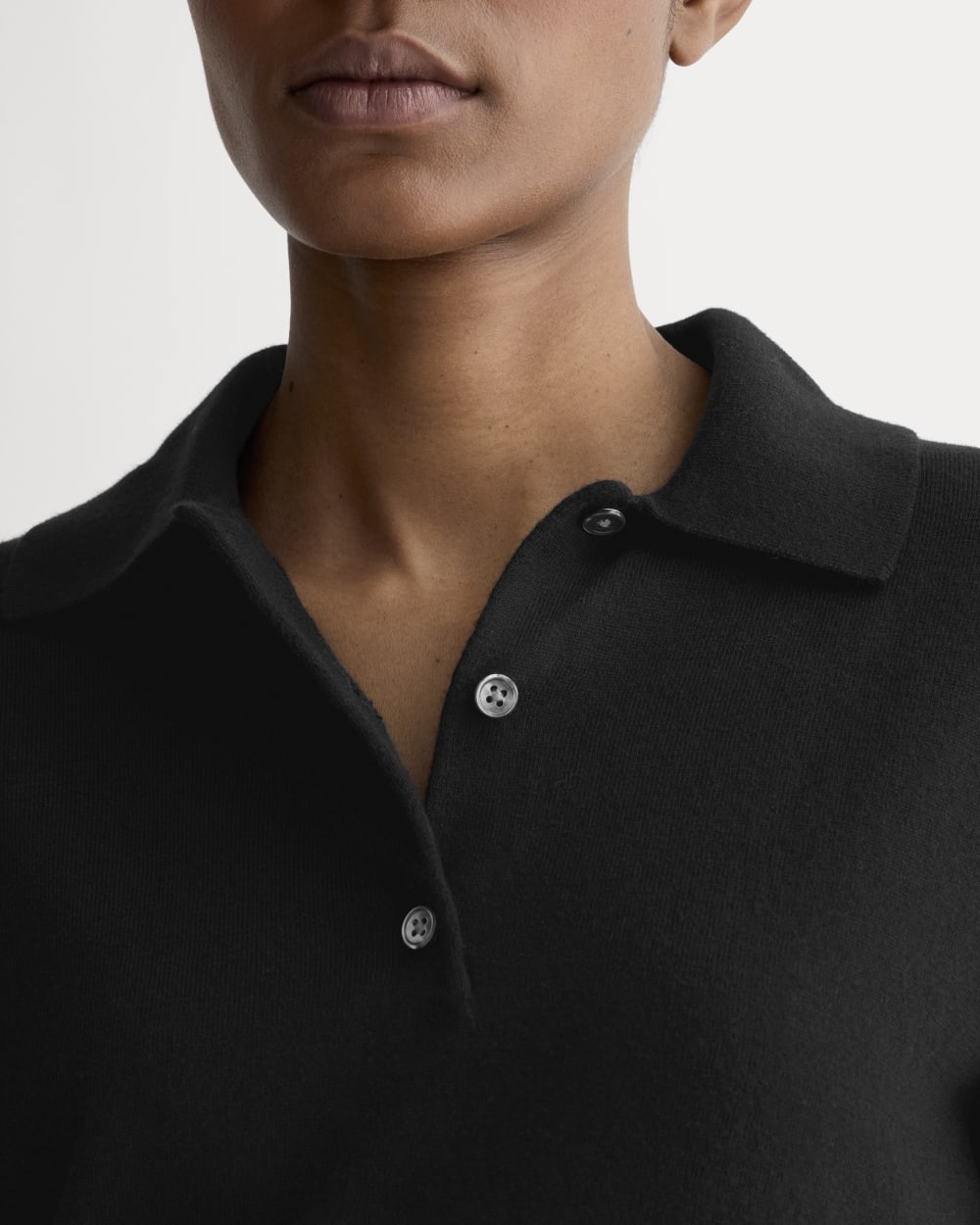 The Polo in Cotton Cashmere | Black - Image 4