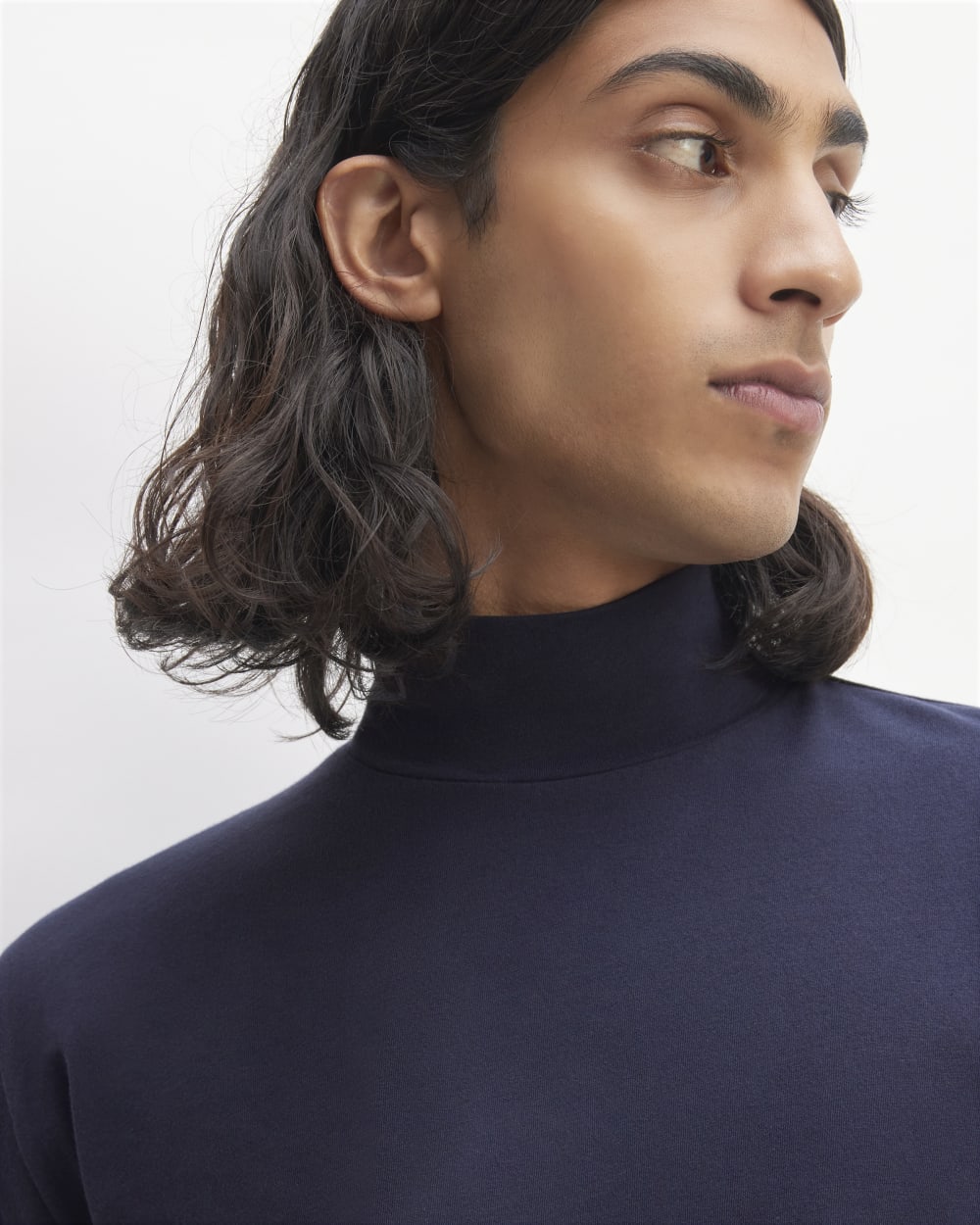 The Organic Cotton Long-Sleeve Turtleneck | Deep Navy - Image 4