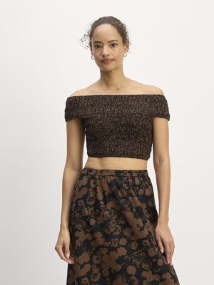 The Gauze Smock Top | Black / Cocoa Small Floral