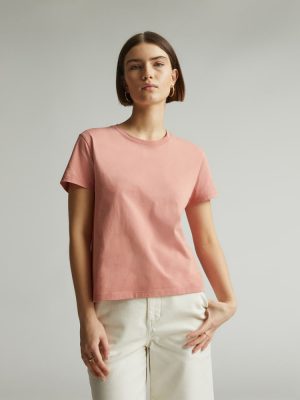 The Box-Cut Tee in Essential Cotton | Light Rose | No Pocket