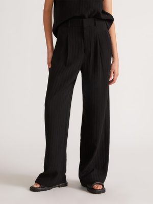 The City Stripe Way-High® Drape Pant | Black