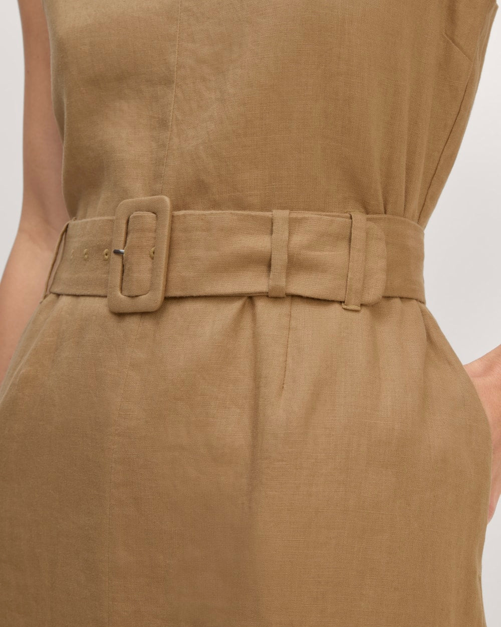 The Linen Belted Midi Dress | Tiger's Eye - Image 5