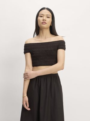 The Gauze Smock Top | Black