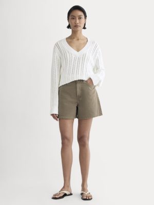 The A-Line Denim Short | Garment-Dyed Chocolate