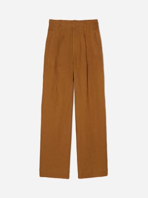 The Linen Way-High® Drape Pant  | Tawny Brown