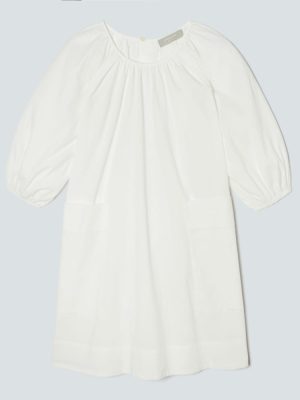 The Seersucker Puff Sleeve Dress | White