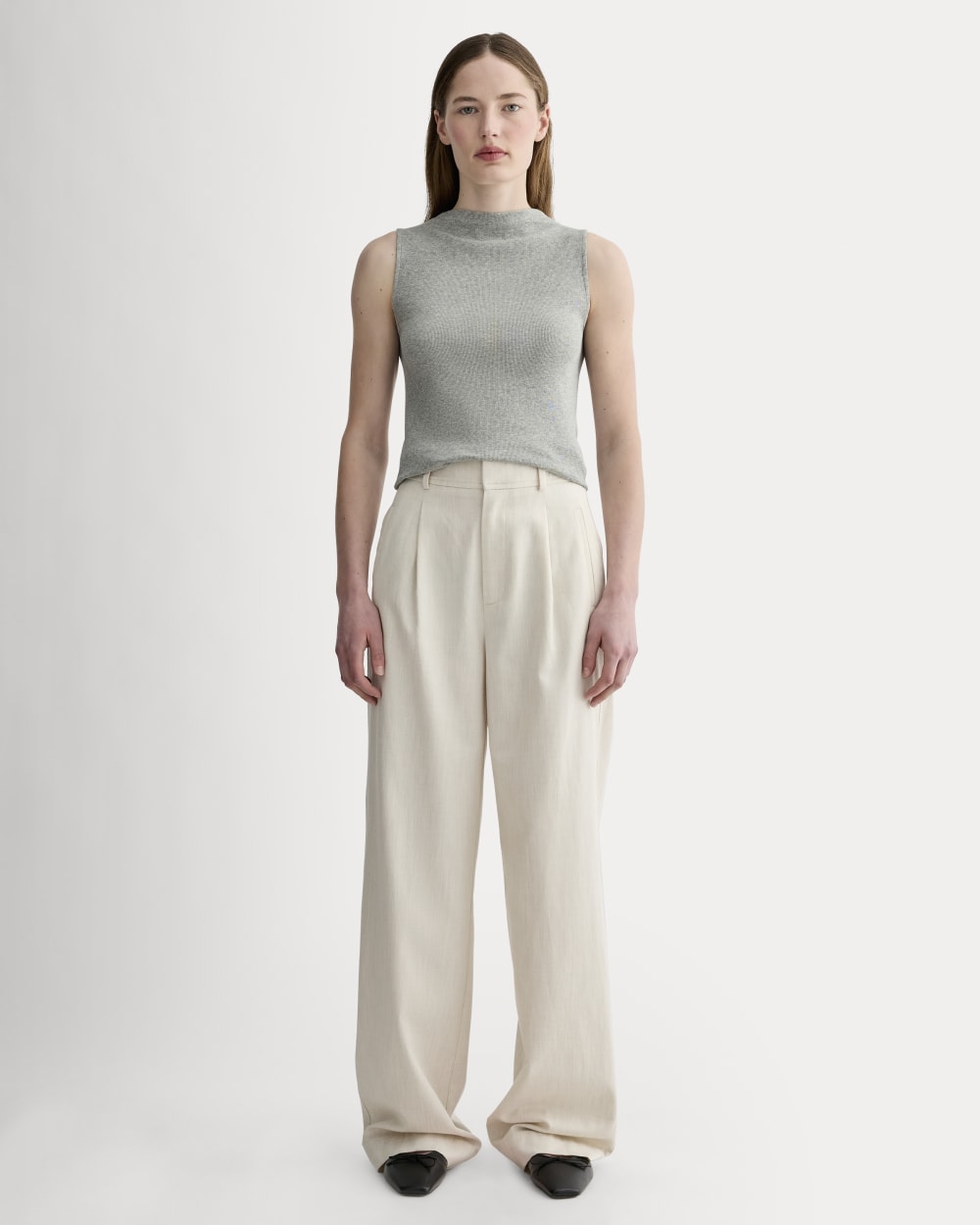The Luxe Rib Funnel-Neck Tank | Heathered Grey - Image 3