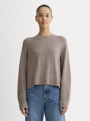 The Boxy Crew in Cashmere | Light Heathered Taupe