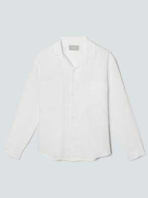 The Long Sleeve Linen Camp Shirt | White