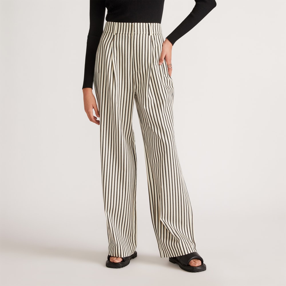 The Draper Pleated Pant in Buttersmooth | Ombre Stripe | 32 Inseam - Image 3
