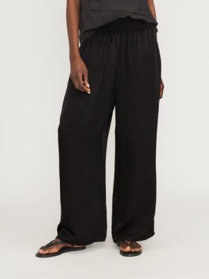 The Satin Pull-On Pant | Black
