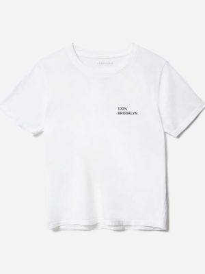 The 100% Brooklyn Box-Cut Tee | White / Black