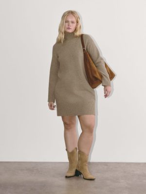 The Sweater Dress in Plush Cotton | Heather Taupe