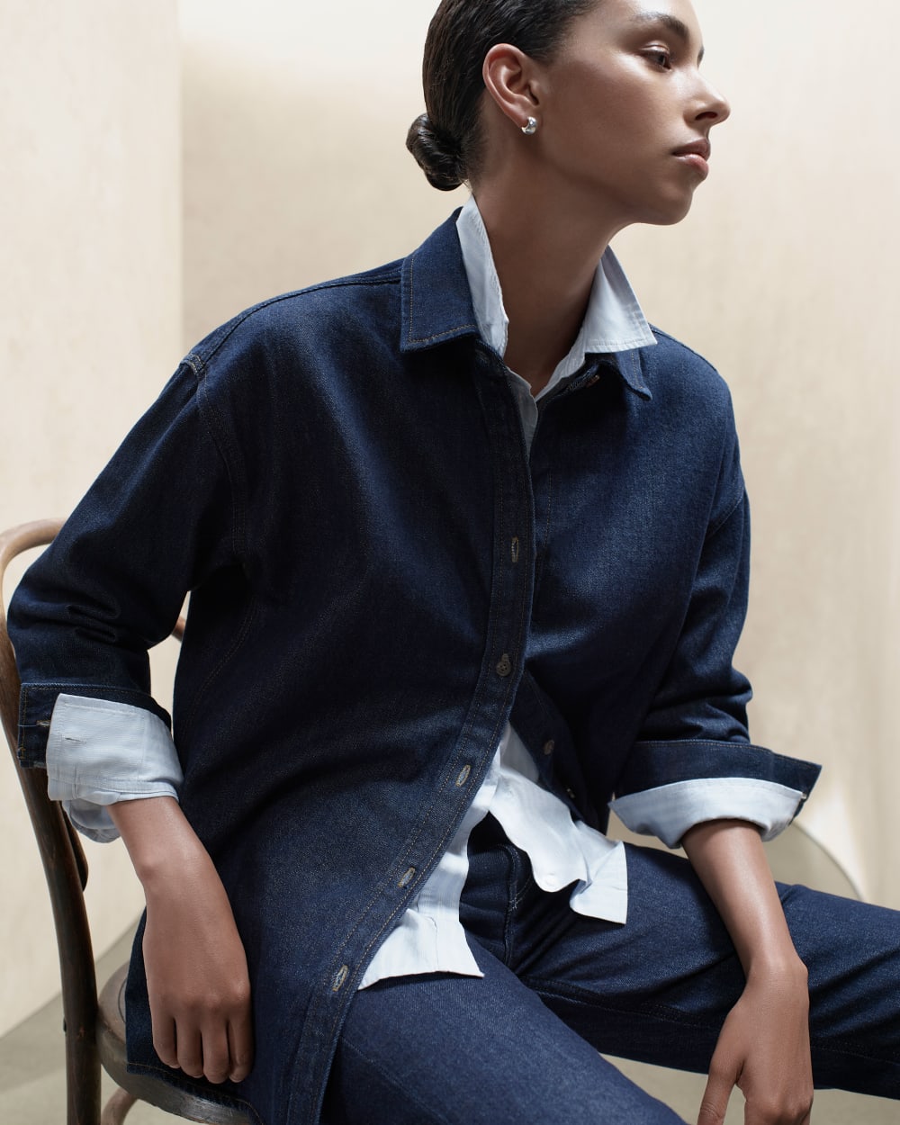 The Oversized Denim Shirt | Tungsten Rinse - Image 8
