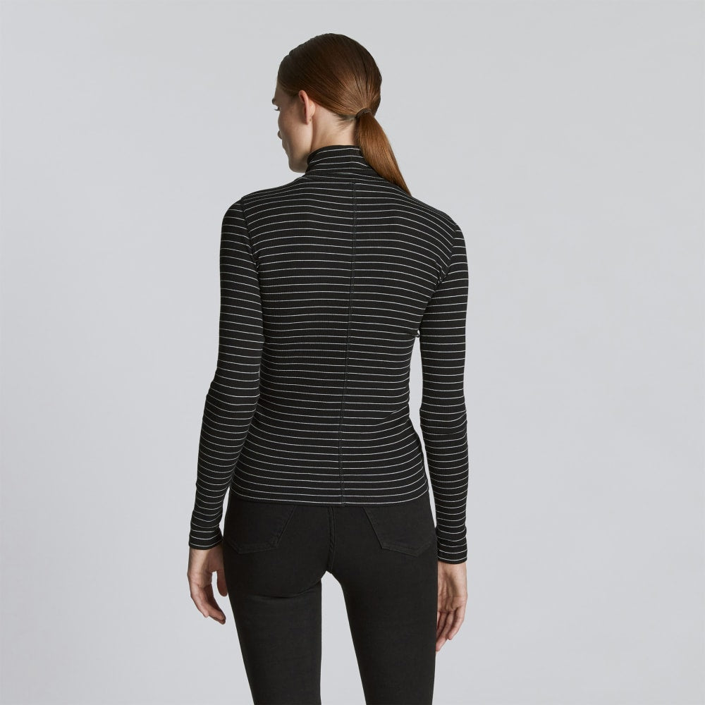 The Luxe Rib Turtleneck | Black / Canvas Tan - Image 5