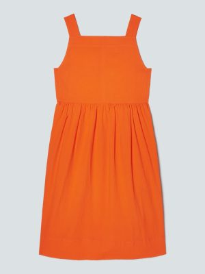The Seersucker Midi Dress | Bright Orange