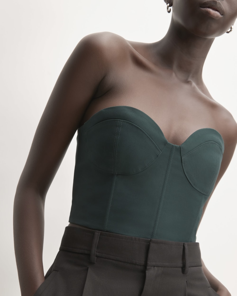 The Structured Cotton Bustier | Scarab - Image 4