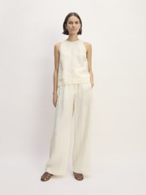 The Linen Way-High® Drape Pant  | Bone