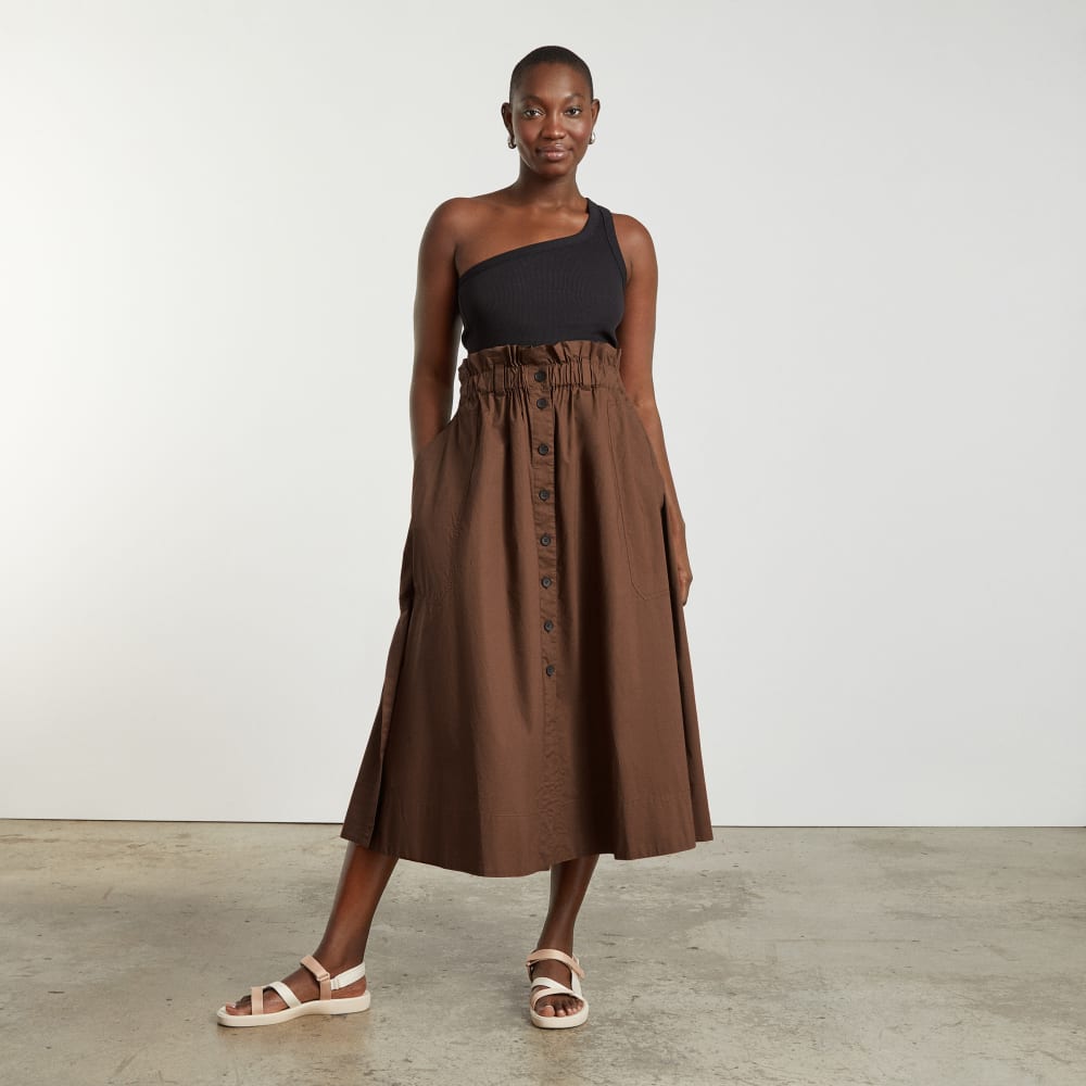 The Easy Button-Front Skirt | Espresso - Image 3